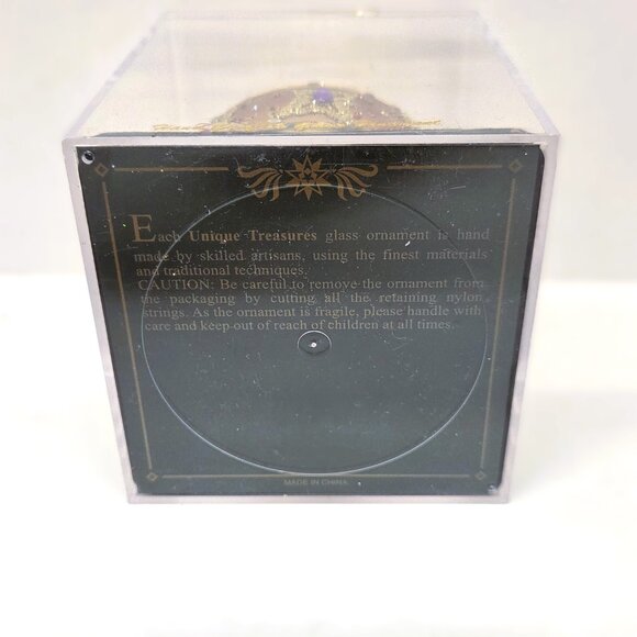 Unique Treasures Christmas Ornament Glass Ball Gold Limited Collection Box - Picture 2 of 6
